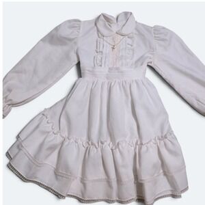 Vintage Madonna by Haddad Girls Size 6 First Communion Dress With Cross Necklace